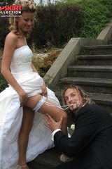 0713 blonde bride in stockings upskirts